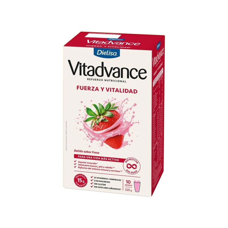 Dielisa Vitadvance Batido Fresa Fuerza y Vitalidad 10 Sobres Dielisa Vitadvance Batido Fresa Fuerza y Vitalidad 10 Sobres