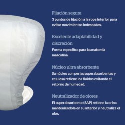 Abs Men Protector Absorbente Incontinencia Urinaria Level 3 10 Unidades