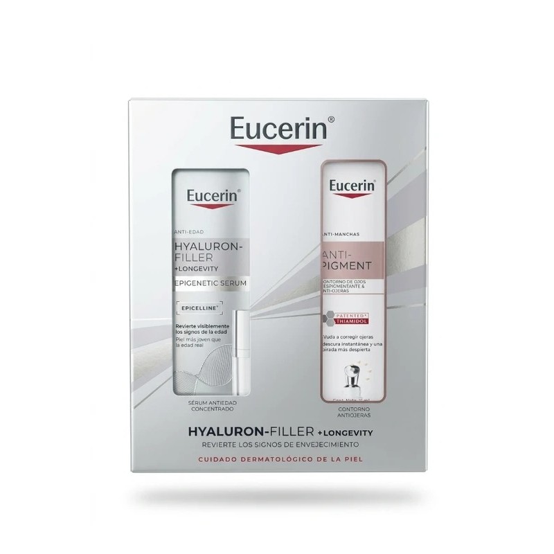 Eucerin Hyaluron Filler Longevity Serum 30ml + Anti Pigment Contorno 15ml Pack Eucerin Hyaluron Filler Longevity Serum 30ml + Anti Pigment Contorno 15ml Pack