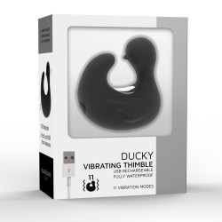 Black&Silver Dedal Pato Estimulador De Silicona Recargable Duckymania