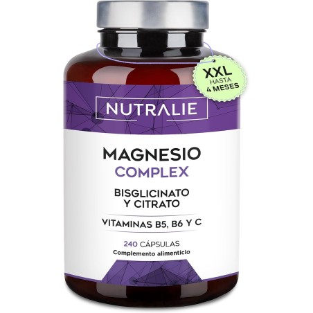 Nutralie Citrato de Magnesio 1545mg + Magnesio Bisglicinato 600mg 240 Cápsulas