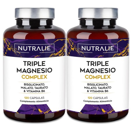 Nutralie Triple Magnesio Complex Bisglicinato + Malato + Taurato 120 +120 Cápsulas Duplo